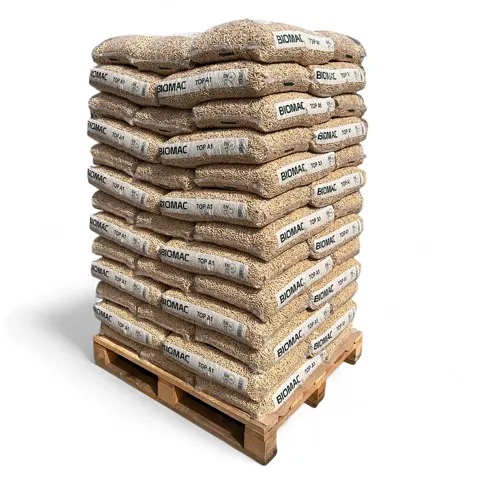 BIOMAC Holzpellets ENplus A1, 975 kg Palette (65 × 15 kg), Herkunft Tschechien