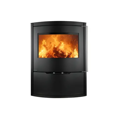 Ember Kamin O-1, 7,6 kW, Stahl, Serpentin- oder Kalksteinverkleidung