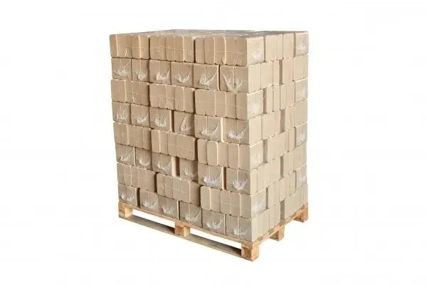 Hartholzbriketts eckig in Folie, 960 kg Palette