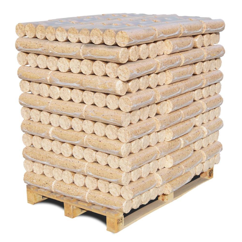 Pressholz-Briketts Hartholz, 1.008 kg Palette (Packungen à 7,5 kg)