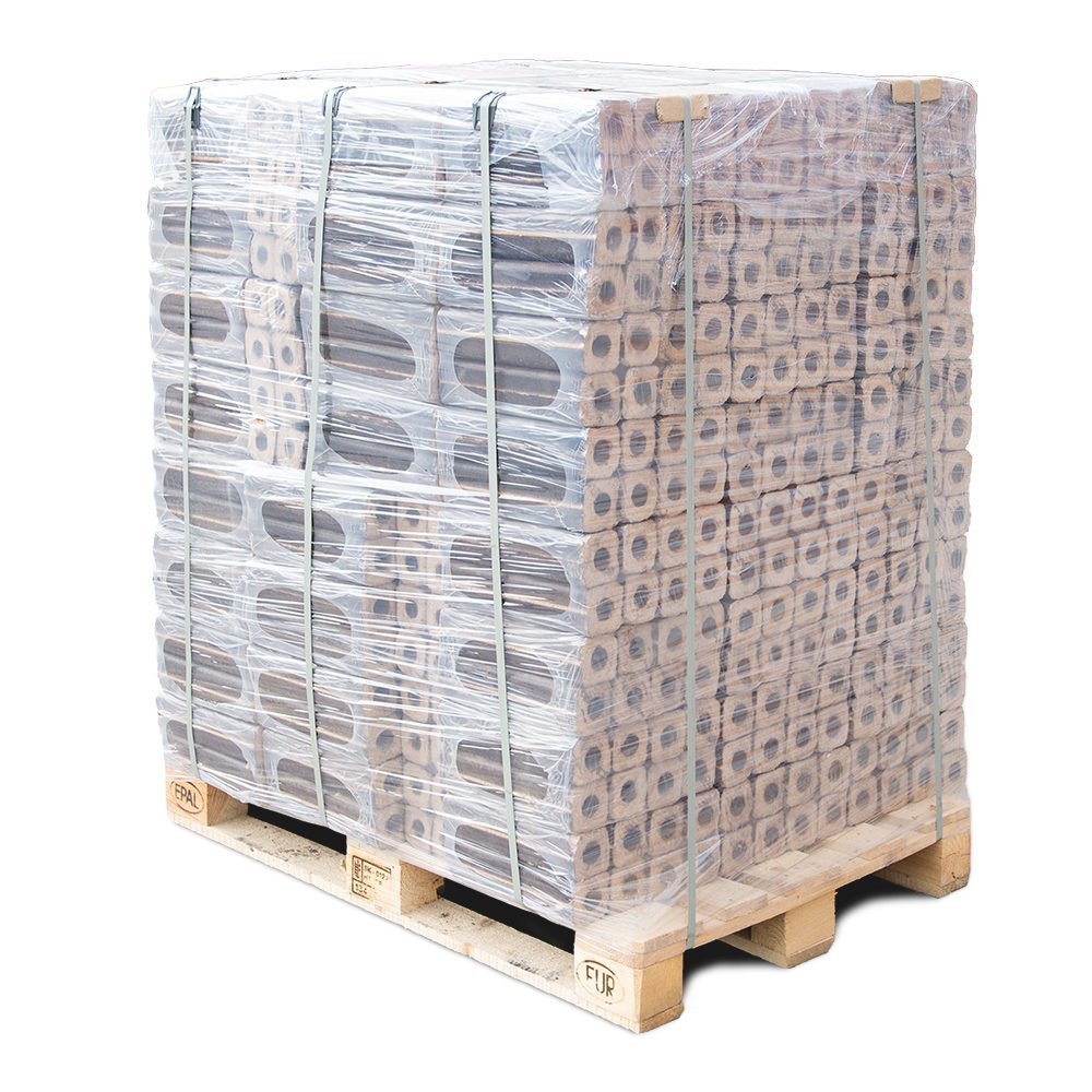 REKORD Braunkohlebriketts, 900 kg Palette (90 Pakete à 10 kg)